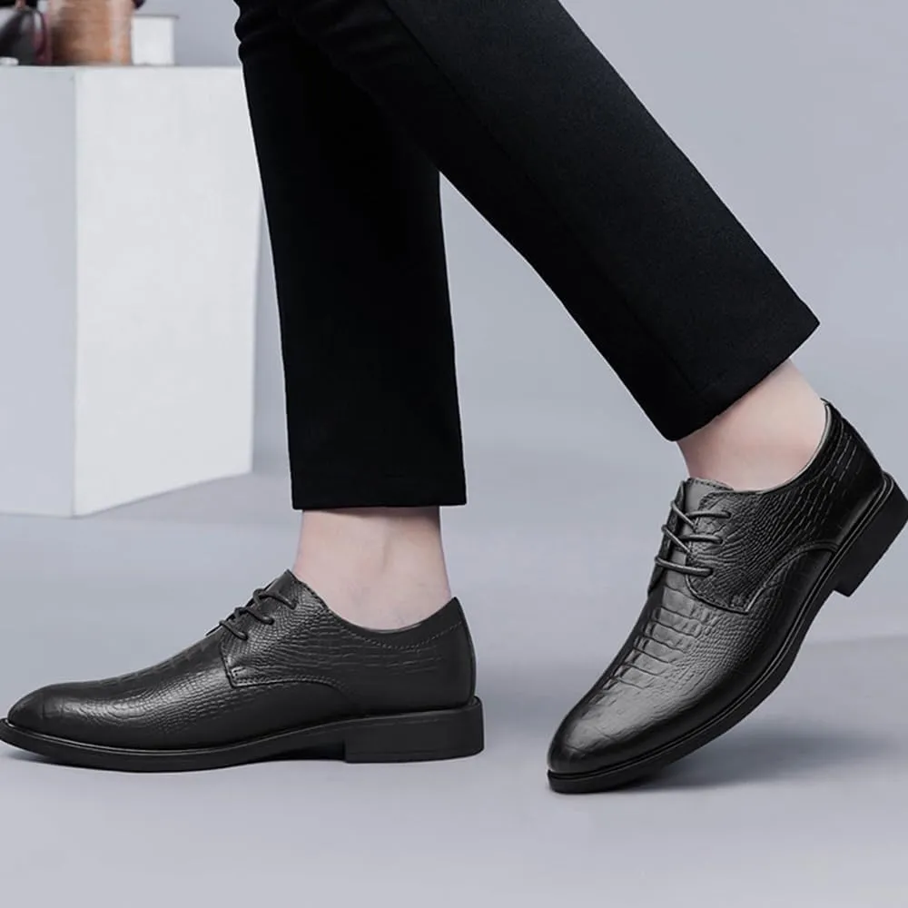 Mens Leather Shoes Dress Shoes Business Non Slip Casual Work Formal Patent Leather Formal Oxford Shoes