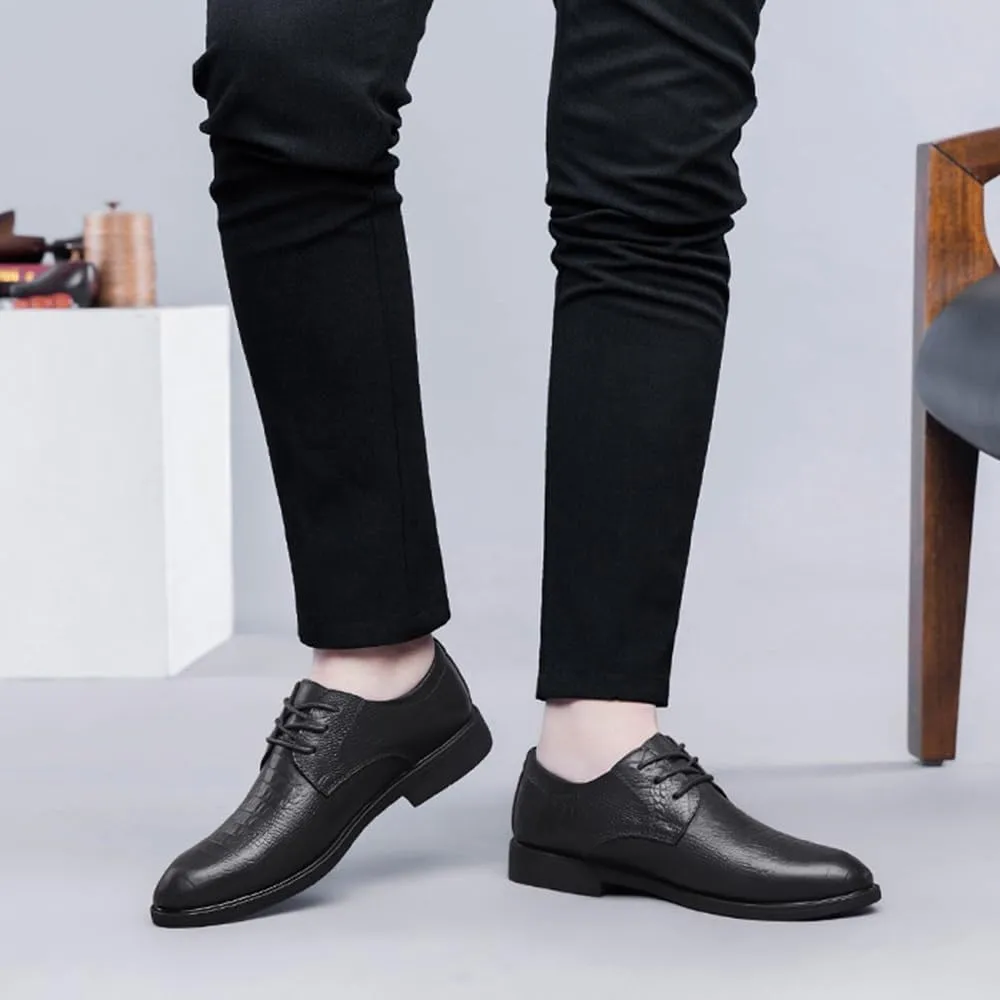 Mens Leather Shoes Dress Shoes Business Non Slip Casual Work Formal Patent Leather Formal Oxford Shoes