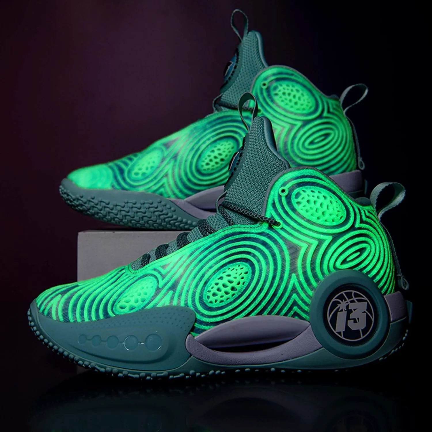 Mens Night Glow Basketball Shoes Classic Lace up High Top Casual Sports Shoes High Elastic Running Shoes Comfortable and Durable Competition Training Shoes Wide Edition Breathable Baseball Shoes