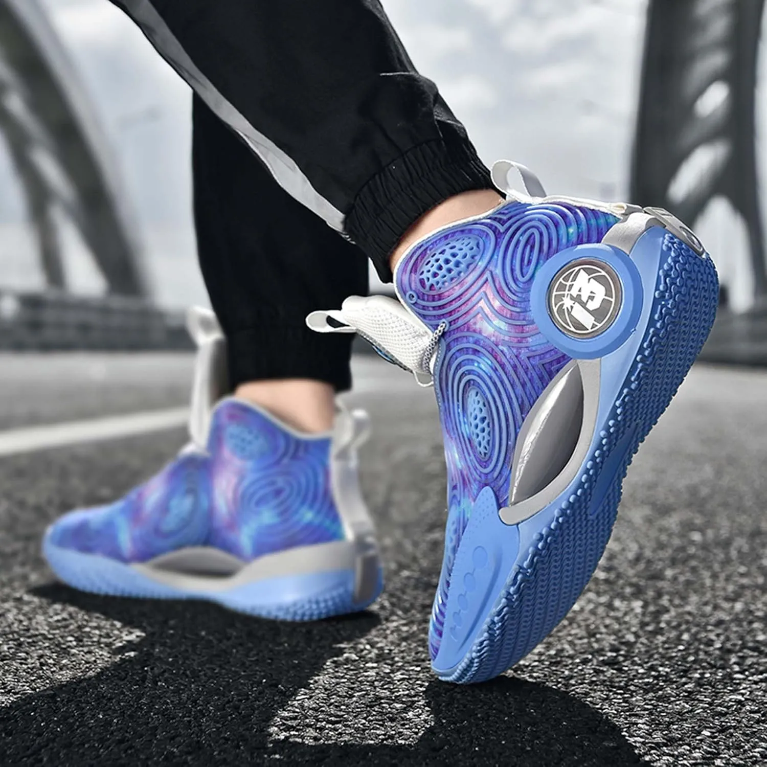Mens Night Glow Basketball Shoes Classic Lace up High Top Casual Sports Shoes High Elastic Running Shoes Comfortable and Durable Competition Training Shoes Wide Edition Breathable Baseball Shoes
