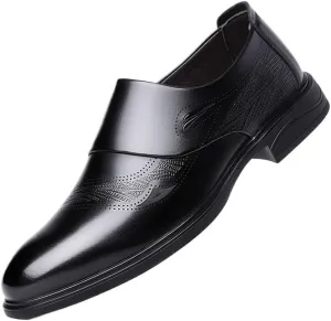 Men's Patent Leather Oxford Shoes - Classic Slip-on Dress Shoes for All-Day Comfort & Style