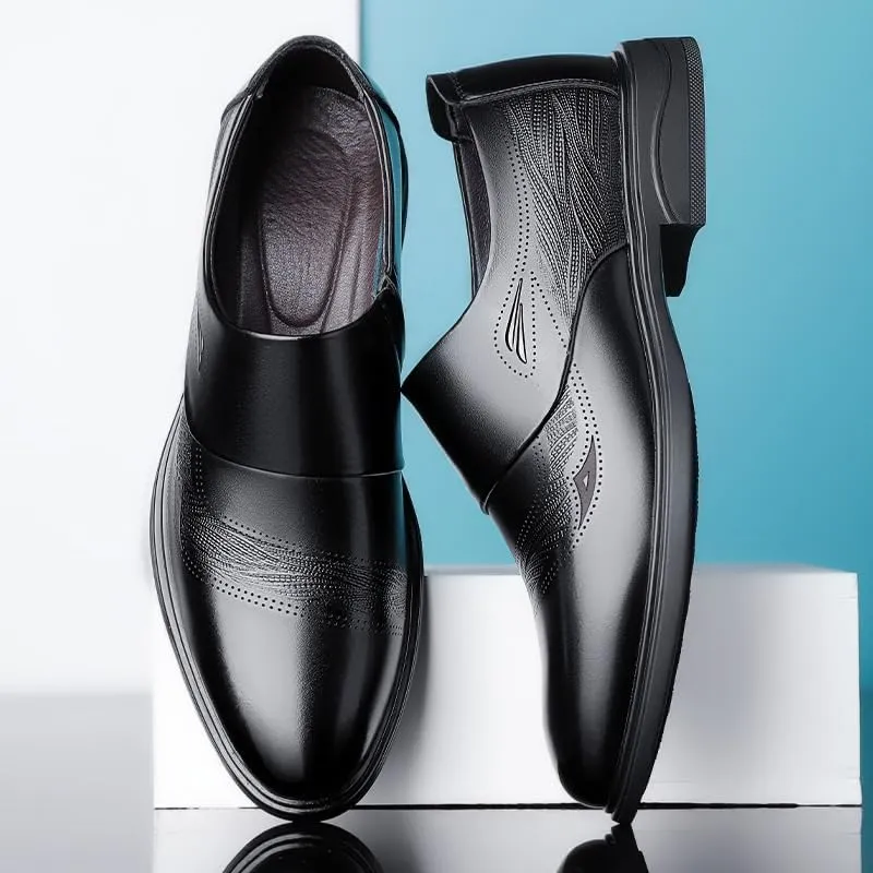 Men's Patent Leather Oxford Shoes - Classic Slip-on Dress Shoes for All-Day Comfort & Style