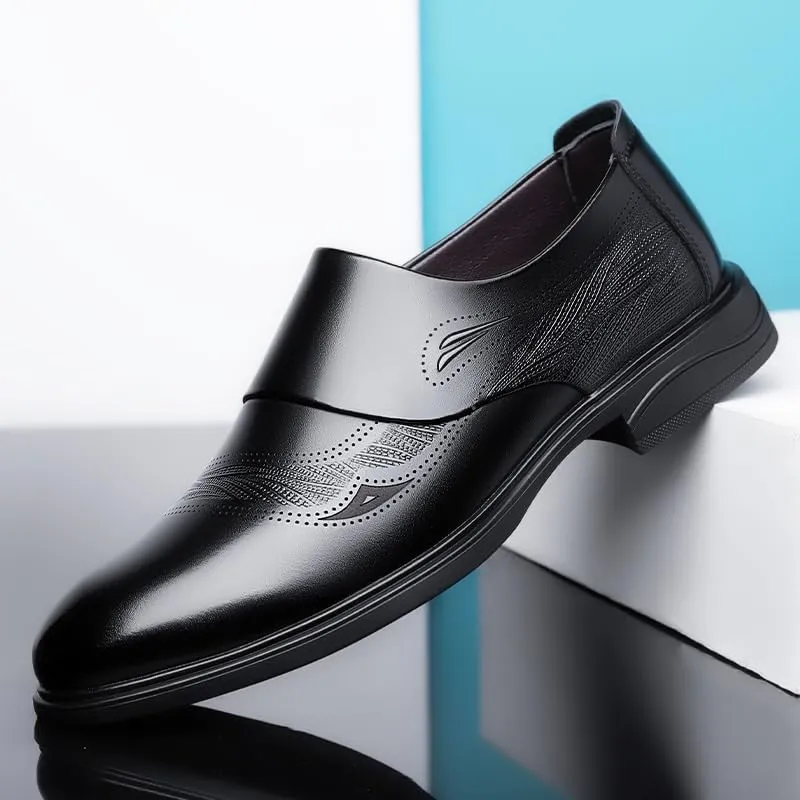 Men's Patent Leather Oxford Shoes - Classic Slip-on Dress Shoes for All-Day Comfort & Style