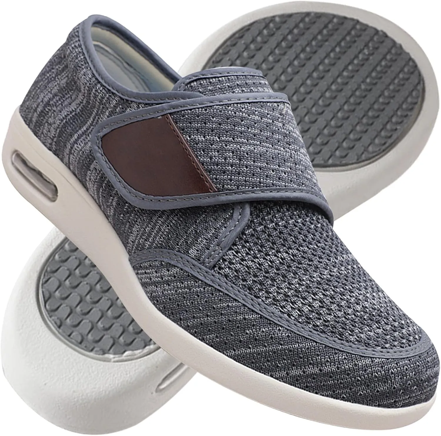 Men's Slip On Trainers - Extra Wide Fit Lightweight Breathable Anti-Slip Fashion Sneakers for Sports & Running