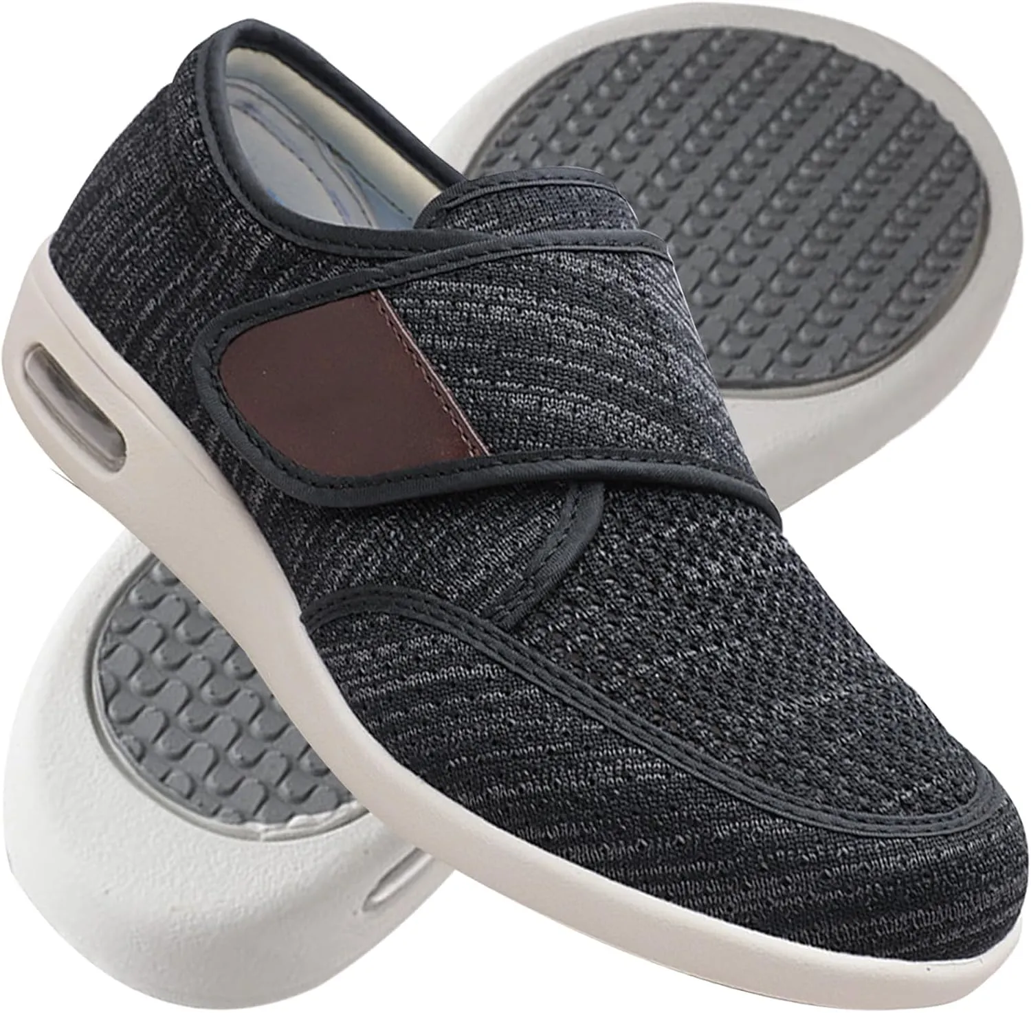 Men's Slip On Trainers - Extra Wide Fit Lightweight Breathable Anti-Slip Fashion Sneakers for Sports & Running
