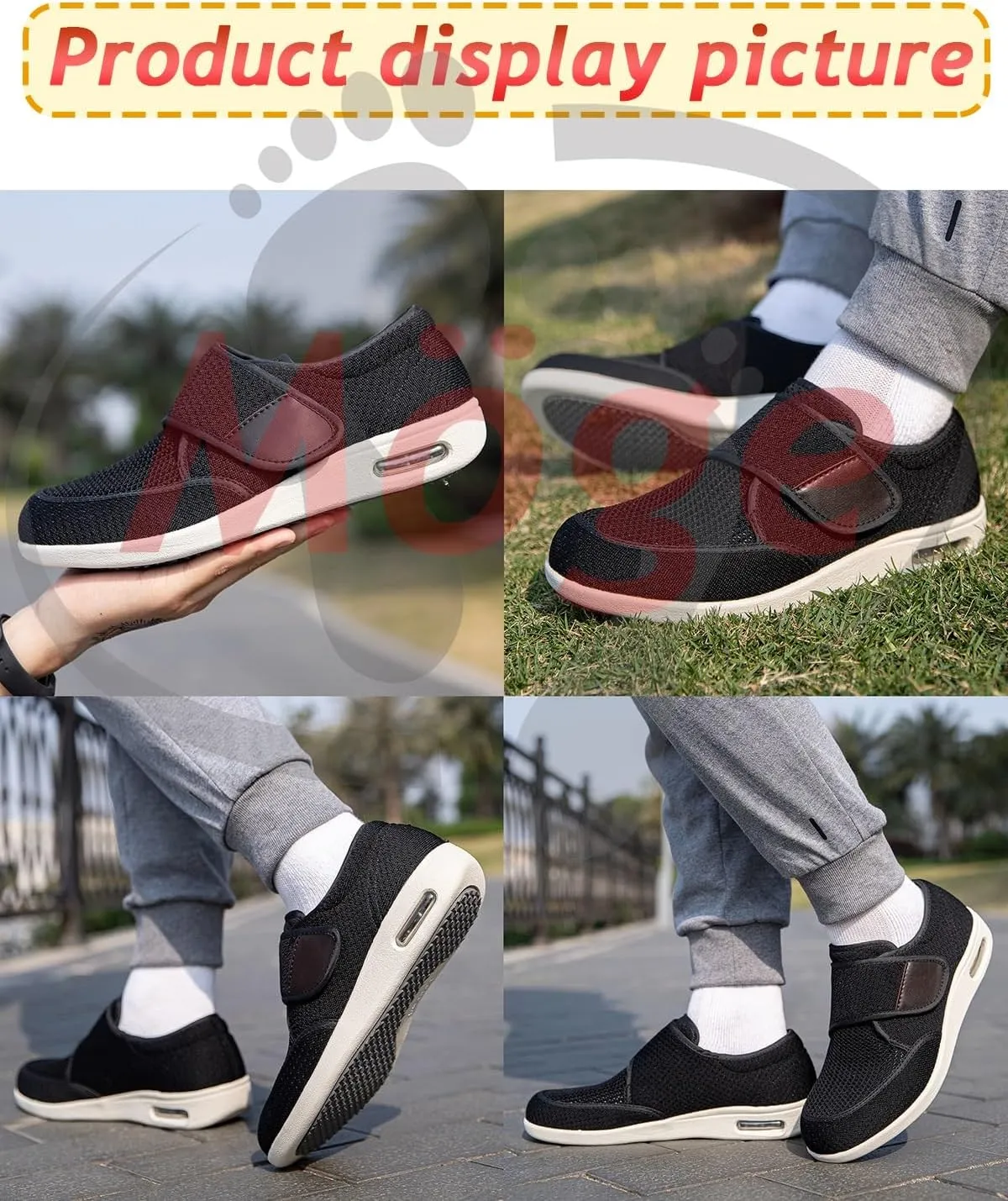 Men's Slip On Trainers - Extra Wide Fit Lightweight Breathable Anti-Slip Fashion Sneakers for Sports & Running