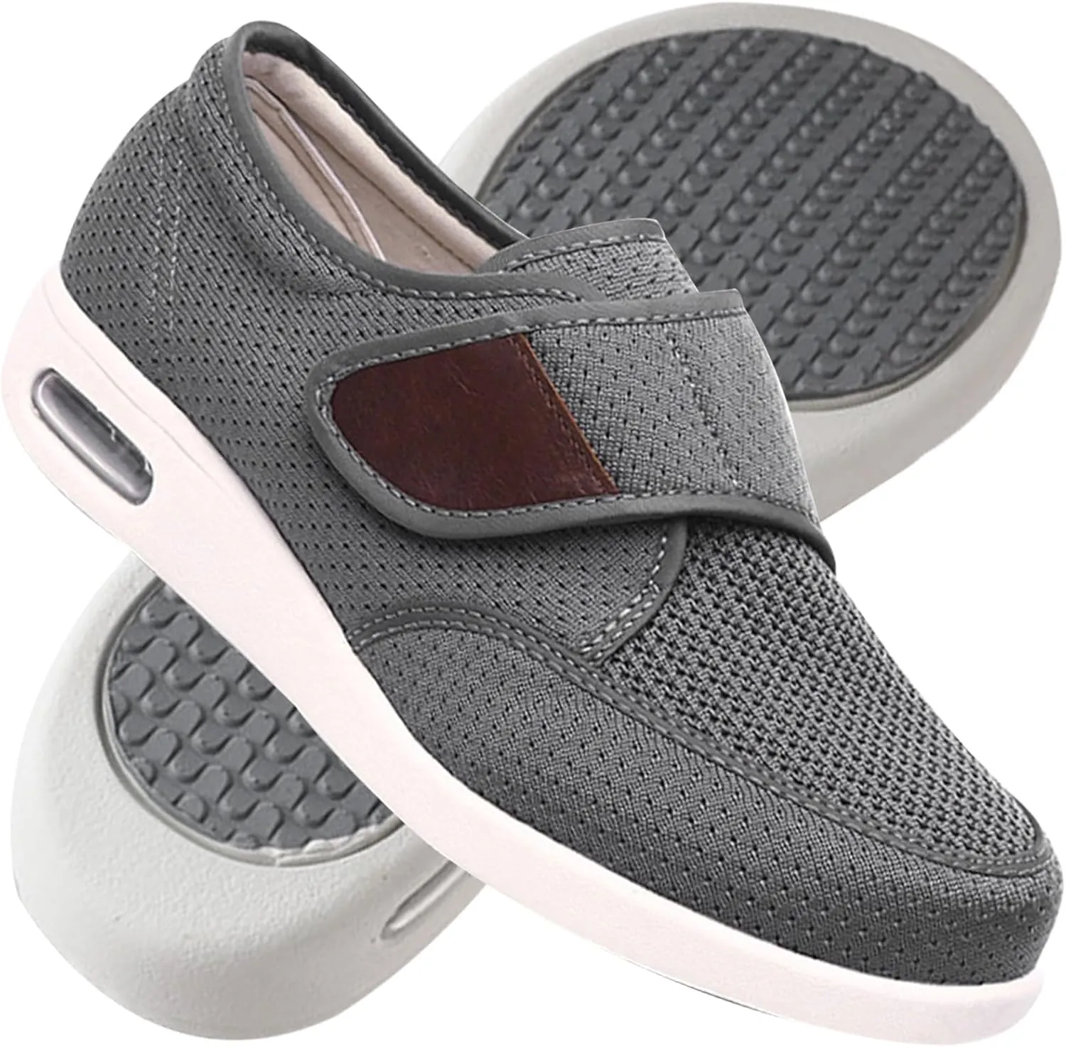 Men's Slip On Trainers - Extra Wide Fit Lightweight Breathable Anti-Slip Fashion Sneakers for Sports & Running