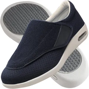 Men's Wide Fit Trainers - Diabetic & Orthopedic Shoes for Swollen Feet - Extra Wide Slippers with Adjustable Closure
