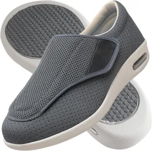 Men's Wide Fit Trainers - Diabetic & Orthopedic Shoes for Swollen Feet - Extra Wide Slippers with Adjustable Closure