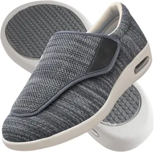 Men's Wide Fit Trainers - Diabetic & Orthopedic Shoes for Swollen Feet - Extra Wide Slippers with Adjustable Closure