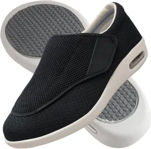 Men's Wide Fit Trainers - Diabetic & Orthopedic Shoes for Swollen Feet - Extra Wide Slippers with Adjustable Closure