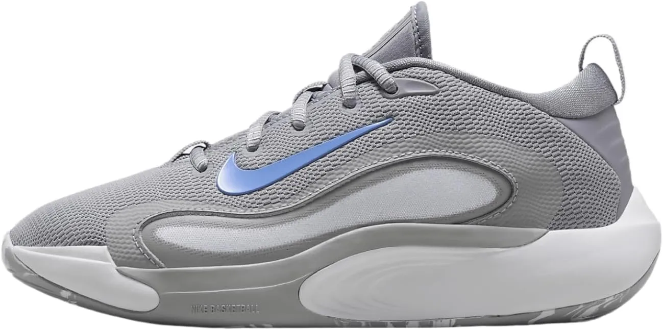 Nike IsoFly Big Kids' Basketball Shoes (FN4384-002, Cement Grey/Light Smoke Grey/Pure Platinum/Royal Pulse) Size 7