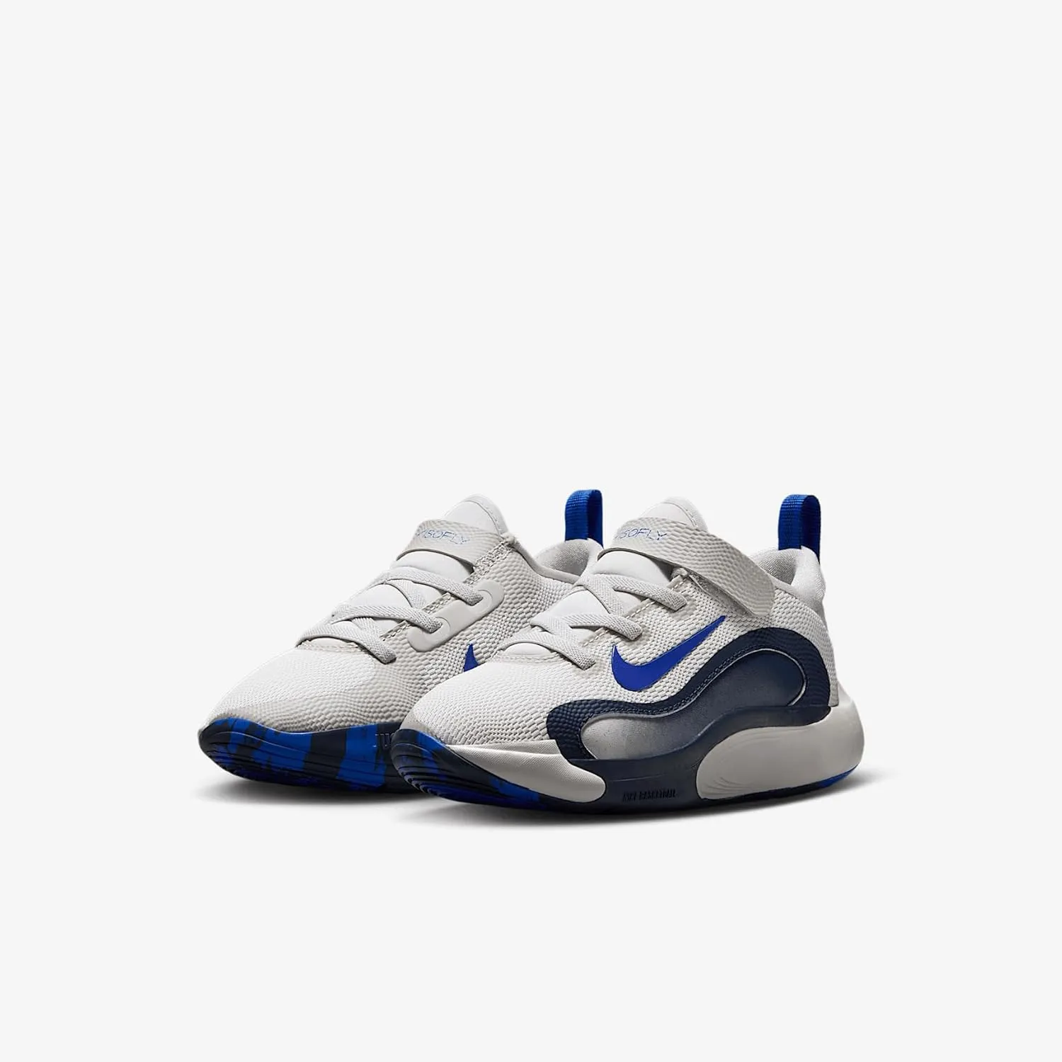 Nike IsoFly Little Kids' Basketball Shoes (FQ7670-006, Vast Grey/Midnight Navy/Hyper Royal)