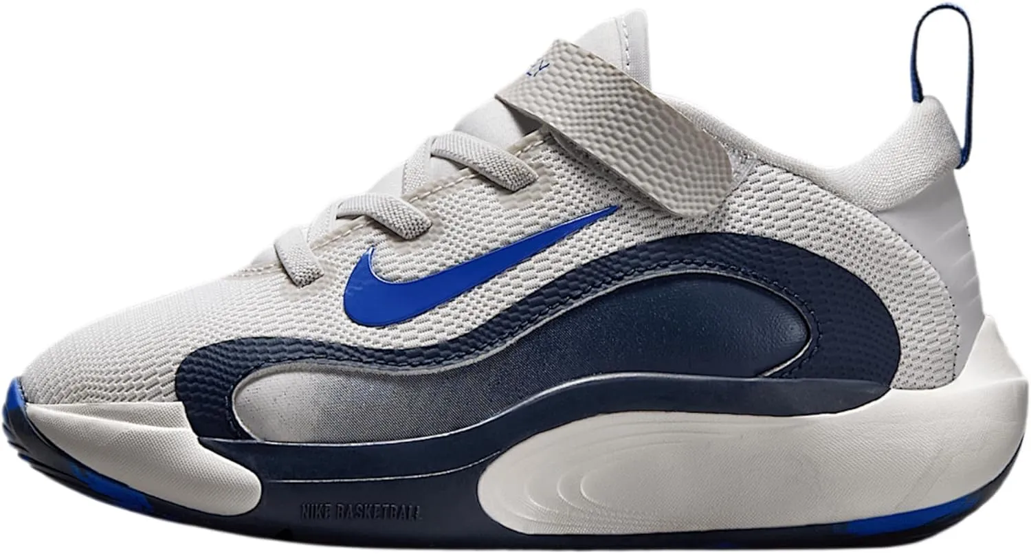 Nike IsoFly Little Kids' Basketball Shoes (FQ7670-006, Vast Grey/Midnight Navy/Hyper Royal)