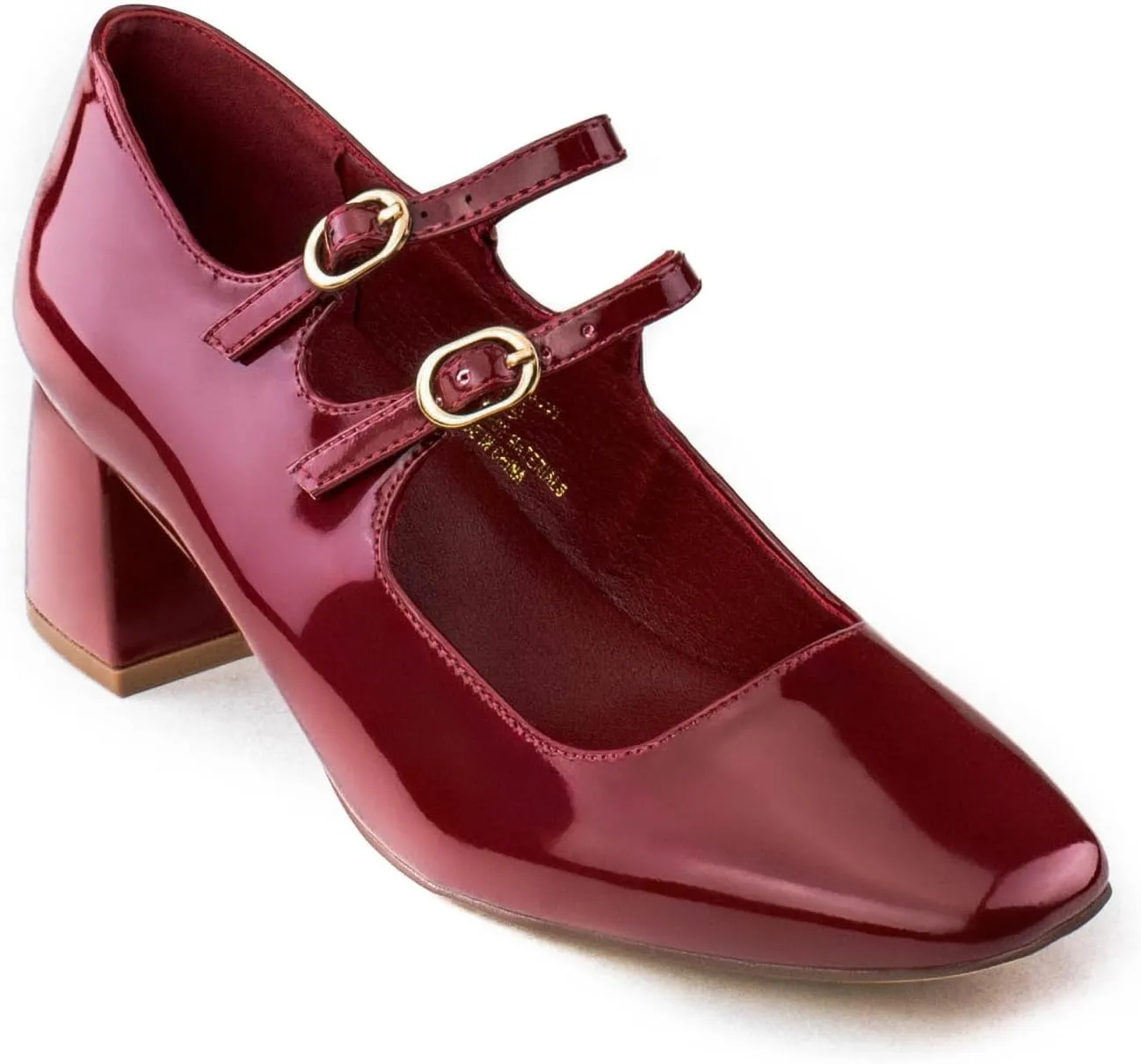 RF ROOM OF FASHION Women's Wide Fit Mary-Jane Chunky Heel Dress Pumps-True Wide Width