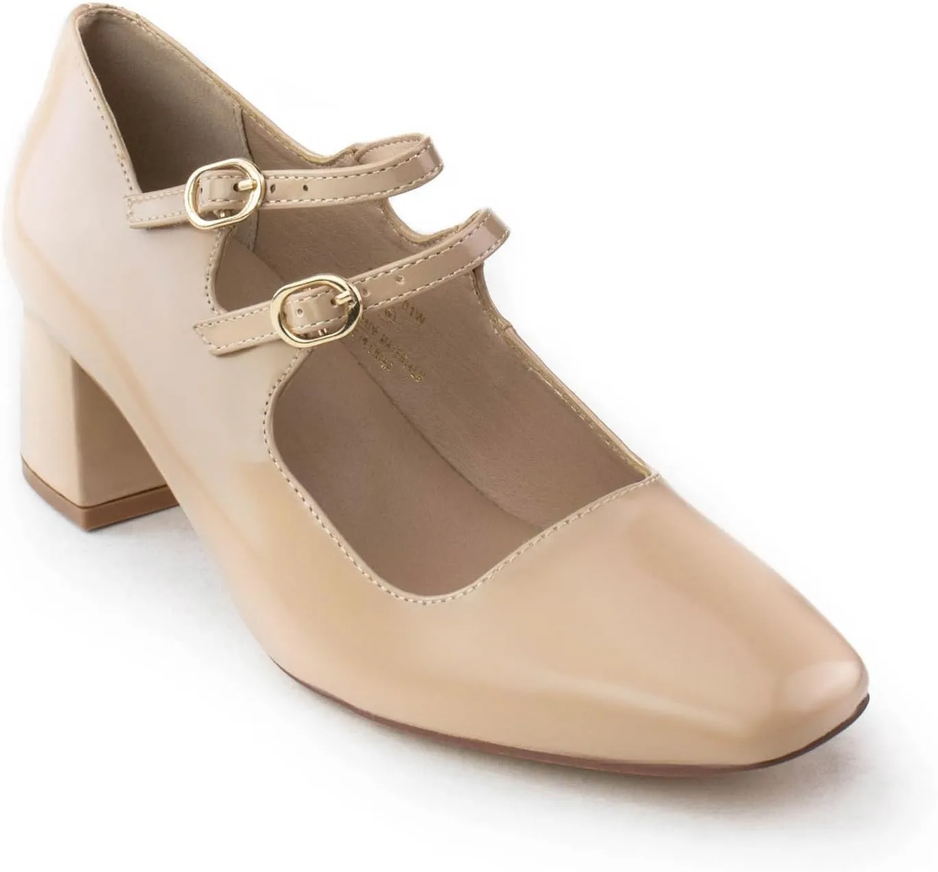 RF ROOM OF FASHION Women's Wide Fit Mary-Jane Chunky Heel Dress Pumps-True Wide Width