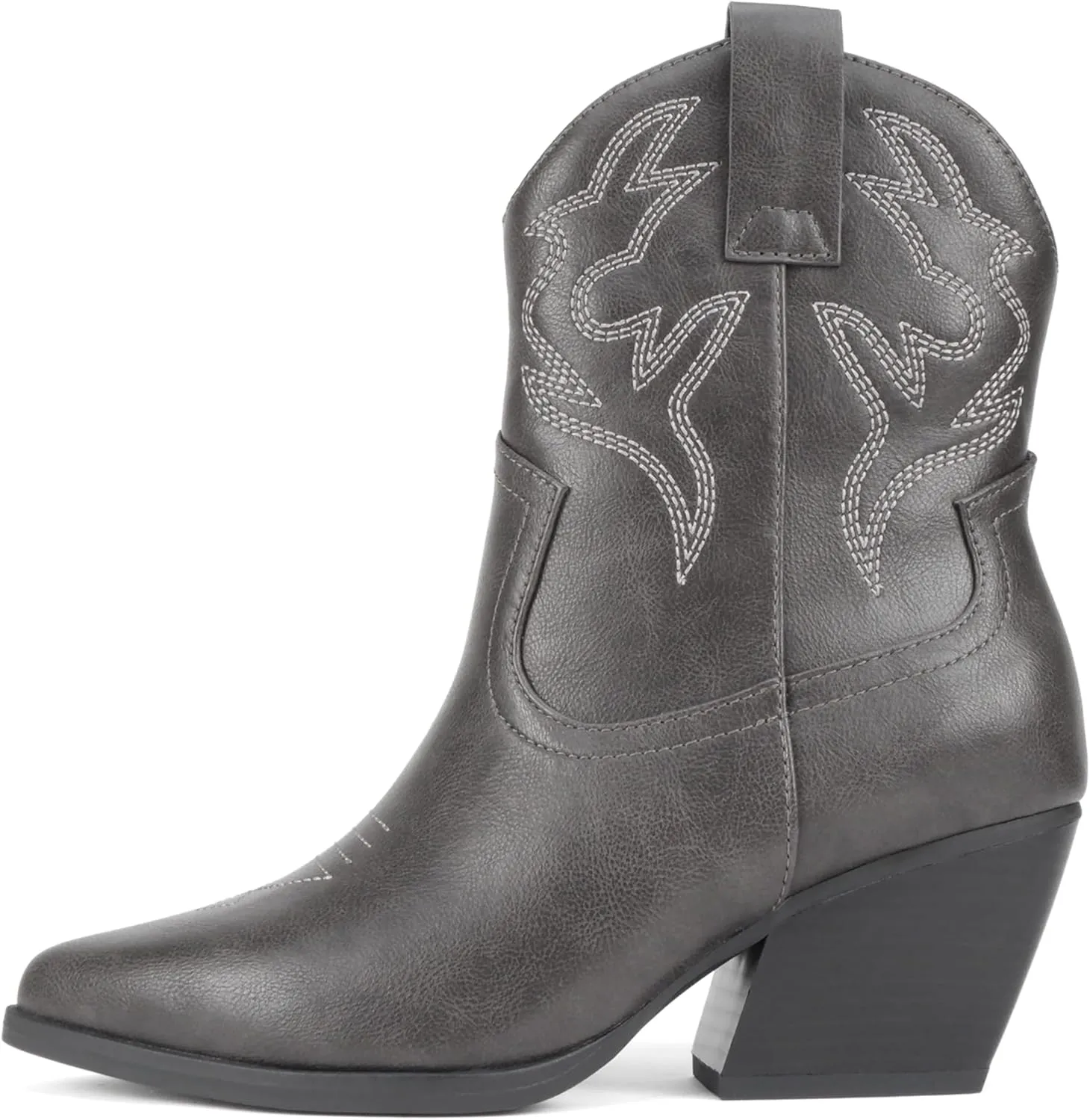 Soda BLAZING ~ Women Western Bootie Pointe Toe with Low Heel (Wide Fit Available)