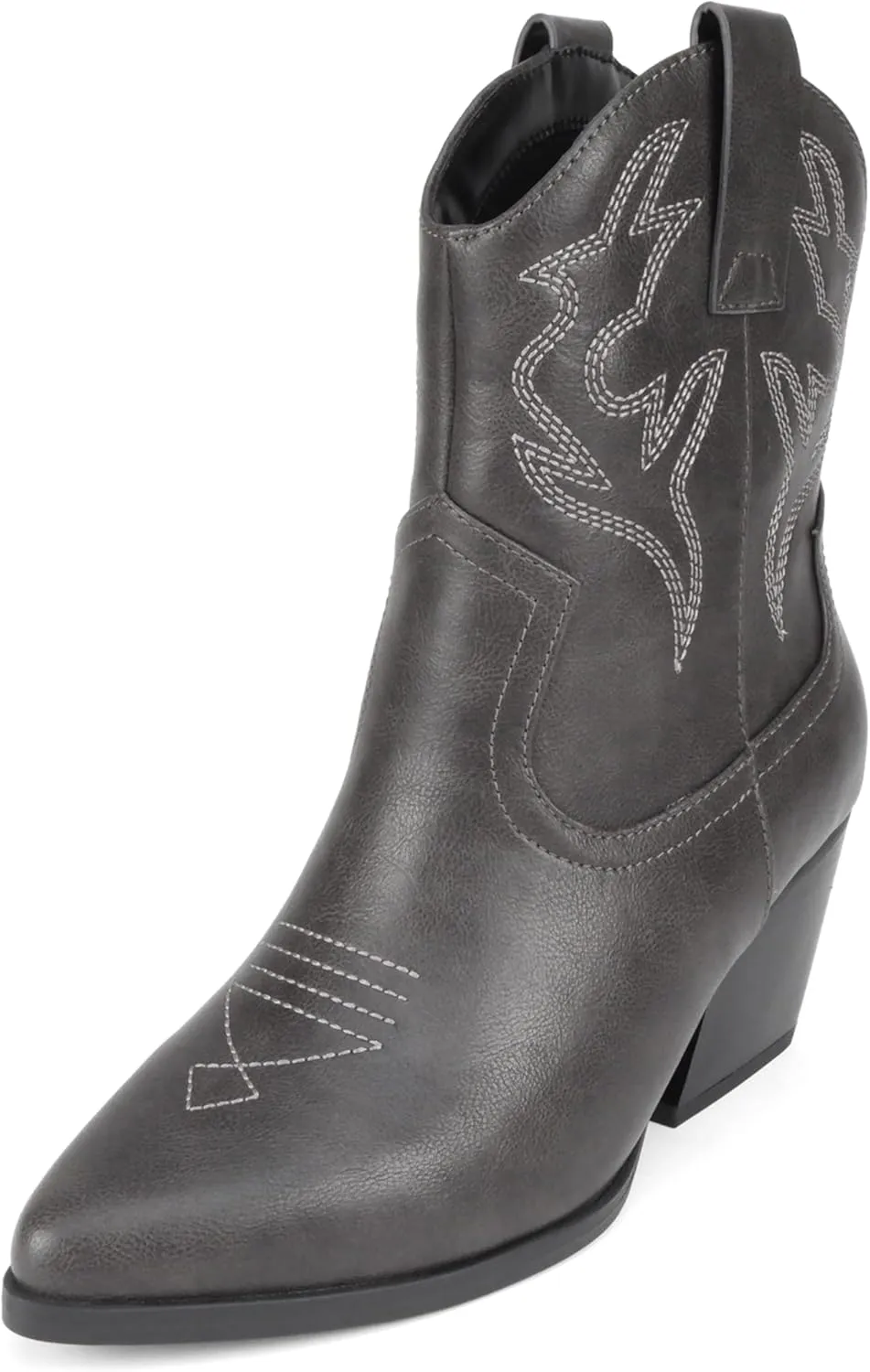 Soda BLAZING ~ Women Western Bootie Pointe Toe with Low Heel (Wide Fit Available)