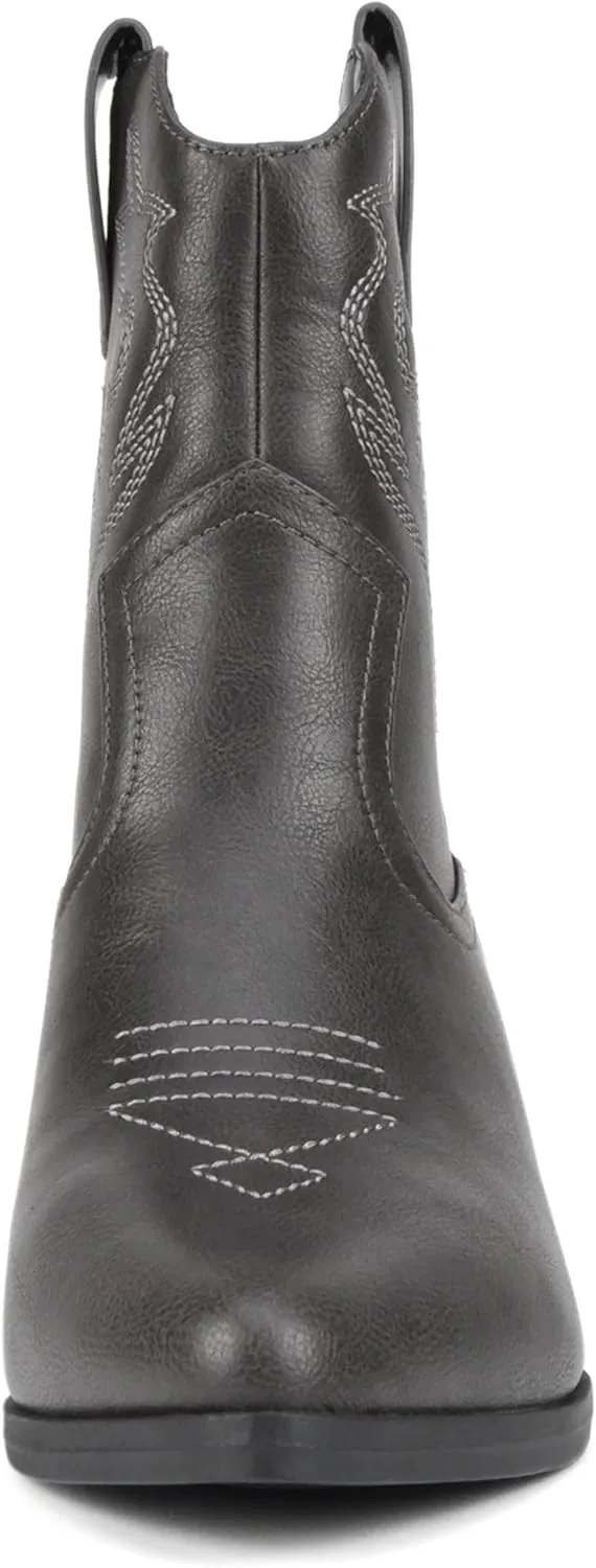 Soda BLAZING ~ Women Western Bootie Pointe Toe with Low Heel (Wide Fit Available)