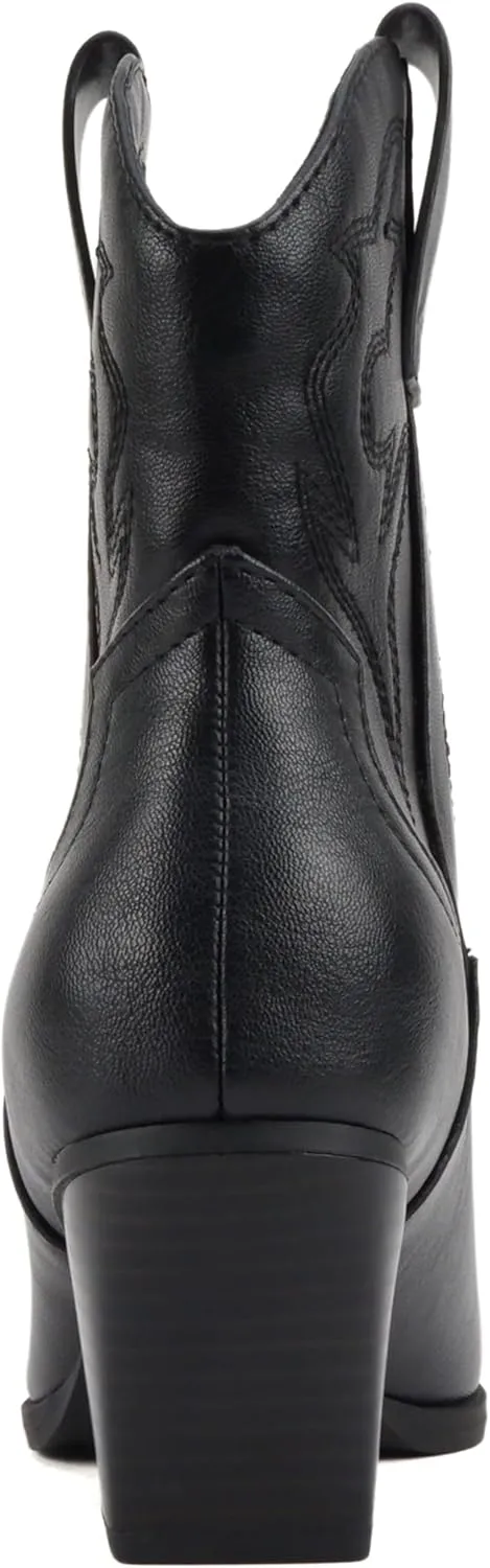 Soda BLAZING ~ Women Western Bootie Pointe Toe with Low Heel (Wide Fit Available)