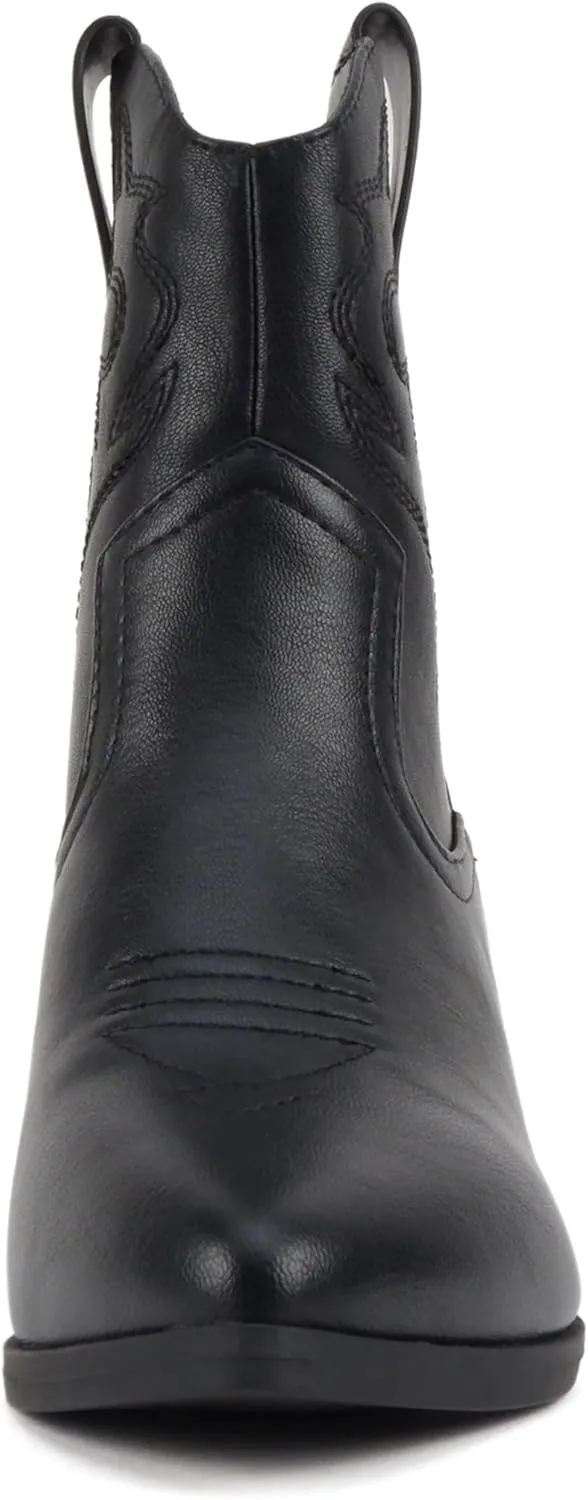 Soda BLAZING ~ Women Western Bootie Pointe Toe with Low Heel (Wide Fit Available)