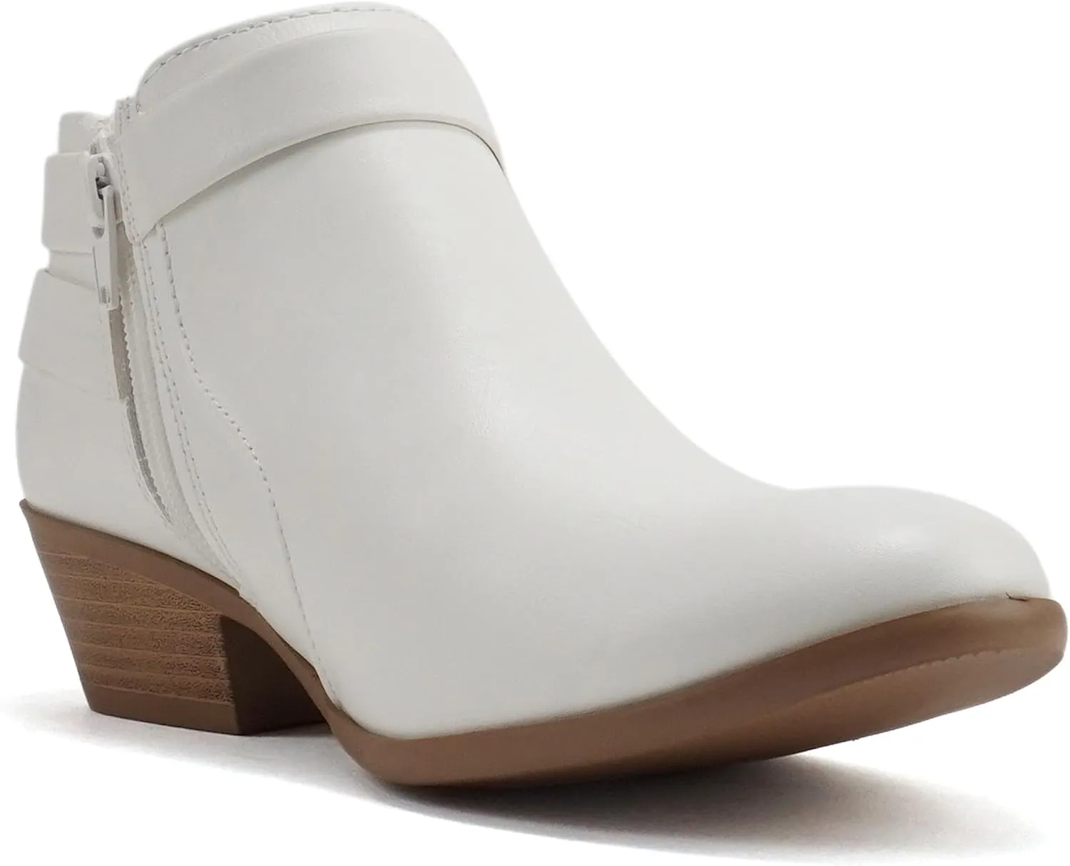 Soda SWEETEN Women's Fashion Closed Toe Multi Strap Ankle Bootie Block Heel (Wide Fit Available)
