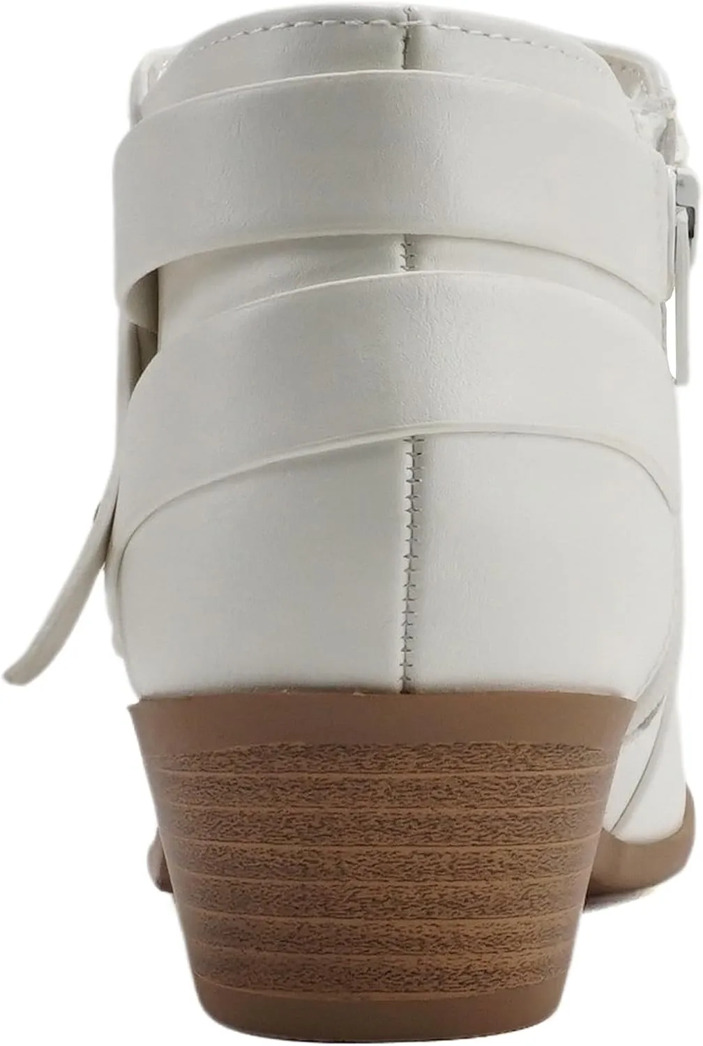 Soda SWEETEN Women's Fashion Closed Toe Multi Strap Ankle Bootie Block Heel (Wide Fit Available)