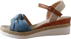 SuanlaTDS Wedge Sandals for Women Espadrille Platform 2025 Bowknot Open Toe Adjustable Ankle Strap Summer Dressy Party Outdoor Beach Shoes Espadrilles High Heels Wedges Boho Sandal