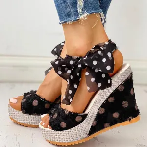 SuanlaTDS Womens Platform Espadrilles Wedge Sandals Lace Up Ankle Strap Casual Dressy Summer Beach Bohemian Comfortable Peep Toe Slingback Wedges Elegant High Heels Sandal for Party Wedding