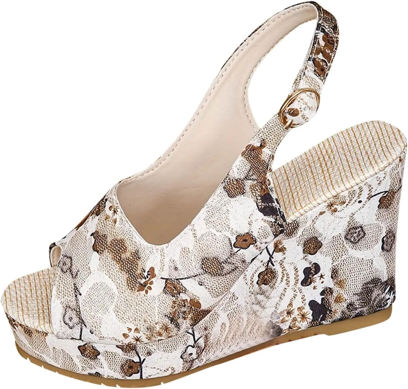 SuanlaTDS Women's Wedge Sandals Platform Adjustable Ankle Strap Peep Toe Pumps 2025 Casual Dressy Summer Shoes Elegant Slingback Open-toe Comfortable Chunky High Heels Sexy Sandal