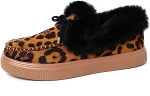 Winter Boots For Women Fashion Cotton Warm Fur Lined Snow Boots Comfortable Casual Fashion Trendy Fuzzy Loafers Shoes