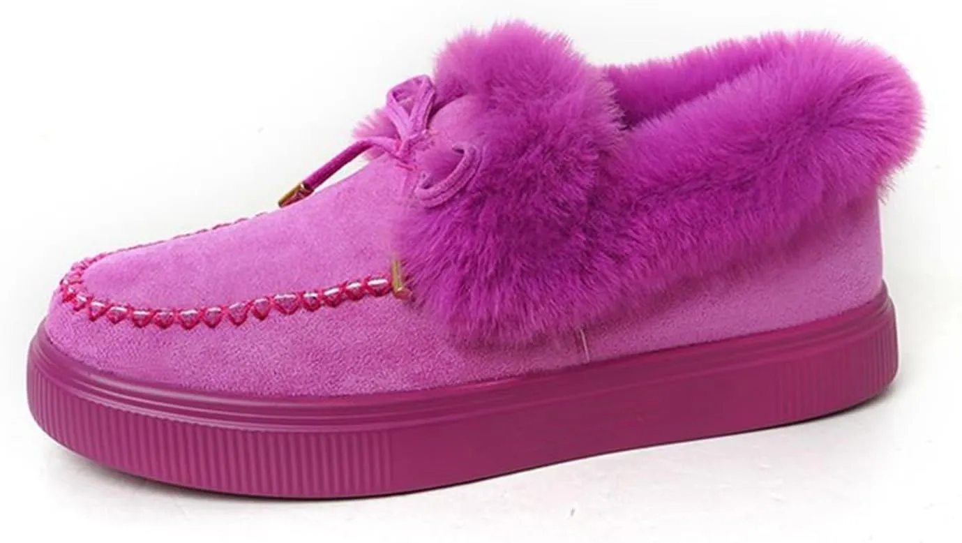 Winter Fashion Boots For Women 2024 Snow Boots Warm Fur Lined Casual Fashion Trendy Anti-Slip Fuzzy Ankle Booties