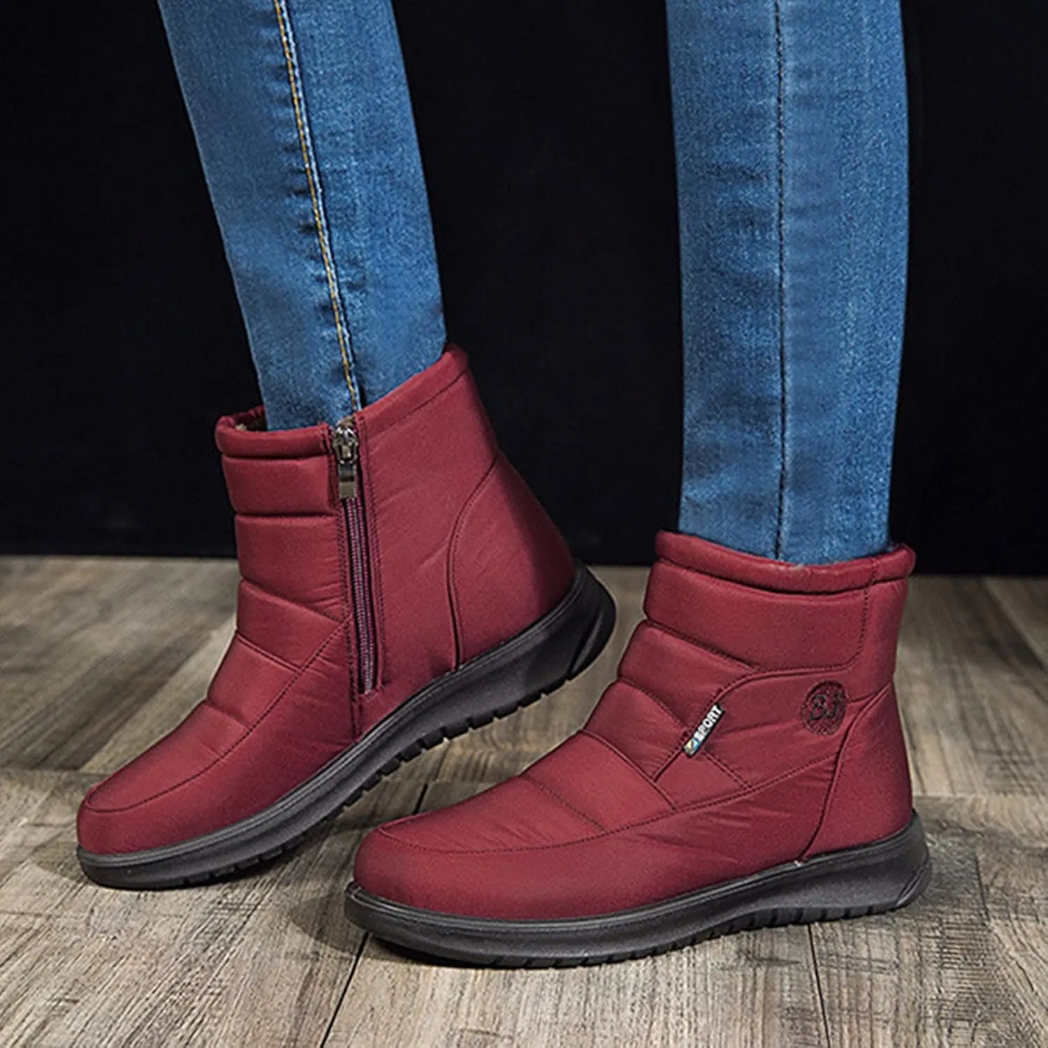 Womens Boots Fuzzy Fur Lined Thick Wedges Fashion Boots for Women Soft Leather Warm Snow Boots for Women