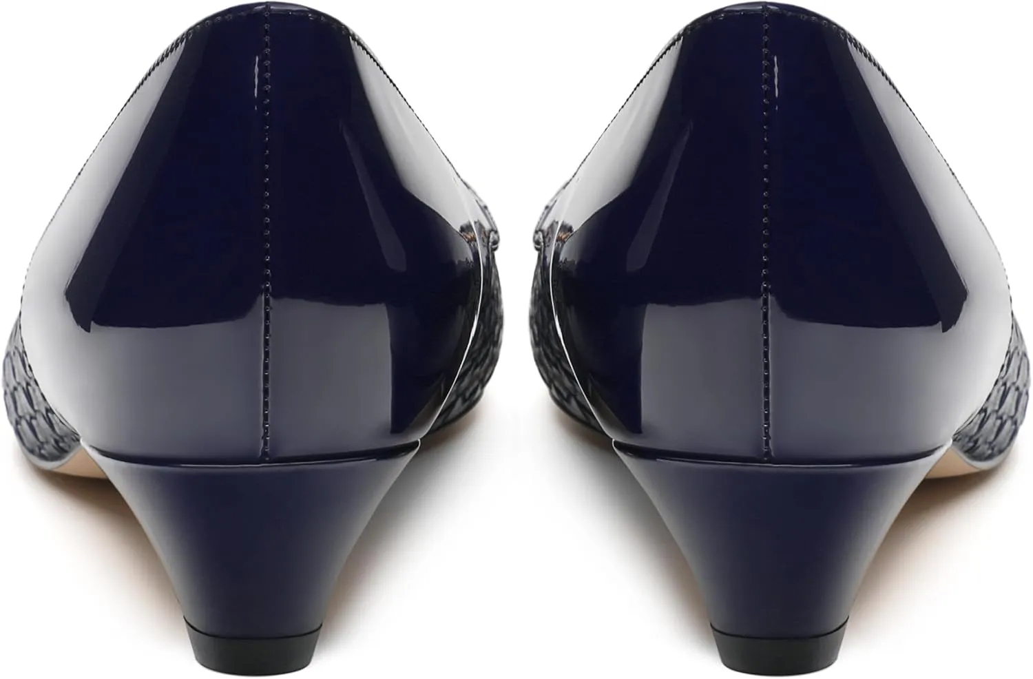 Women's Pumps Pointed Toe Kitten Heels Slip On Patent Pumps Casual Work Comfortable Dress Shoes 1.2 Inch