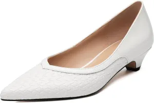 Women's Pumps Pointed Toe Kitten Heels Slip On Patent Pumps Casual Work Comfortable Dress Shoes 1.2 Inch