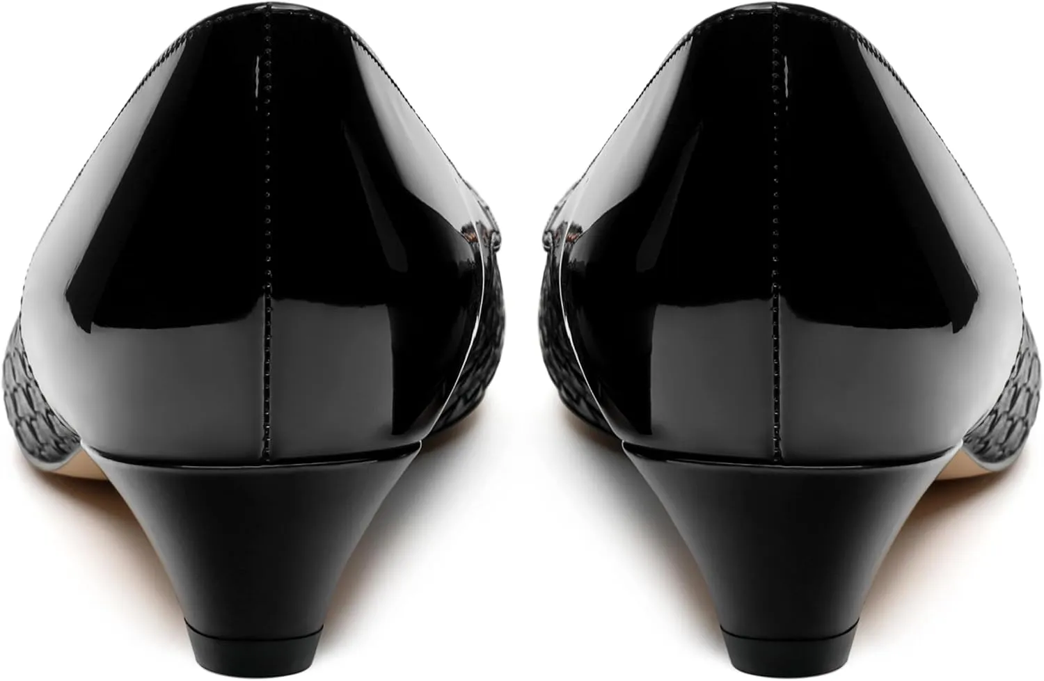 Women's Pumps Pointed Toe Kitten Heels Slip On Patent Pumps Casual Work Comfortable Dress Shoes 1.2 Inch